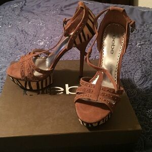 bebe Brown and Black Heels
